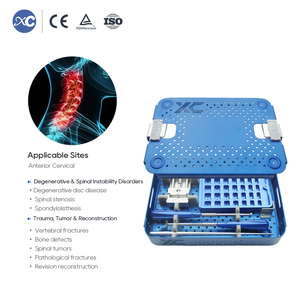 Anterior Cervical Discectomy and Fusion ACDF Orthopedic Spine System Surgical Tool Kit PEEK Cervical Cage Instrument Set